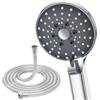 YEAUPE PRO Soffione doccia con 6 tipi di getto, soffione doccia con tubo da 1,6 m, rotondo, con funzione anticalca