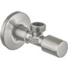 Grohe Rubinetto a Squadra da 1/2, Raccordo Erogatore a Parete da 1/2, con Rosetta Metallica Ø 55 mm, Satinato Super Steel, 22041DC1