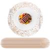 Hysenm Set di 50 tovagliette usa e getta champagne, centrini rotondi da 33 cm, ultra sottili, linee disordinate, tovagliette usa e getta per decorazione della casa, tavolo da pranzo, matrimoni
