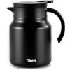 Tiken 1L Thermos per Caffè, Caraffa Termica in Acciaio Inossidabile a Doppia Parete, Isolata per Bevande Calde e Fredde
