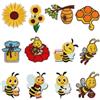 MEZHEN Toppe Termoadesive Bee Toppa Ricamata Ricamo Patch Applique e Patch Decorative Cappello Pantaloni Scarpe Tenda Decorazione Mestiere Bee