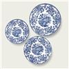 ARCA - Servizio di Piatti 18 pezzi INGLESE BLU - 6 Piatti Piani - 6 Piatti Fondi - 6 Piatti Dessert in fine porcellana