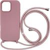 Ququcheng Cover Compatible con iPhone 16 Pro Max(6.9),Cellulare Girocollo Custodia con Cordino TPU corda Silicone Case Bumper per iPhone 16 Pro Max(6.9) Custodia-Rosa Oro