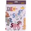 Hama Perlen 3448 Set Regalo Piccolo Cavalli Incantevoli con circa 2.000 Perline Midi Colorate da Stirare con Diametro di 5 mm, Placca per Perline, Carta per Perline