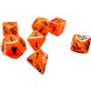 Wondertrail Orange Vortex - Mini dadi con numeri neri, 10 mm, set di 7 Chessex
