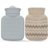 Photken Borsa dell'acqua calda da 320 ml con copertura a maglia, mini borsa dell'acqua calda per alleviare il dolore, vita, schiena, collo, spalle, per donne, bambini, i migliori regali