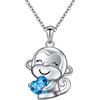Flyow Scimmia regali gioielli scimmia set di gioielli in argento sterling 925 scimmia collana e orecchini per donne ragazze carini regali animali, 18 Zoll Kettenlänge, Argento sterling, Zirconia cubica