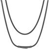 Suplight Collana Donna Nero a Catena Serpente in Acciaio Inossidabile Catenina Donna Sottile 2mm Lunghezza 76cm Collana Lunga Catenina per Ricambio Ciondolo con Confezione Regalo
