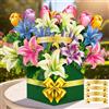 Hierein Biglietto Auguri Compleanno, Giglio Biglietti Auguri Compleanno con Busta e DIY Adesivi, 3D Bellissimo Biglietto Auguri per Mamma Moglie Fidanzata Migliore Amico Collega, I Love You, Thank You