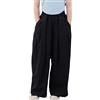 FEOYA Pantaloni Palazzo per Bambina Pantaloni larghi Casual per Bambini Pantaloni a Vita Elastico con Tasche Estate 120-170, Nero , 12-14 anni