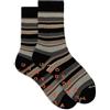 Gallo Calze corte antiscivolo uomo cotone nero righe multicolor