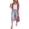 ORANDESIGNE Cappotto Lungo Donna Elegante Cerimonia Giacca Velluto Casuale Maniche Lunghe Cardigan Giubbotto Vintage Trenchcoat Tailleur Blazer Outwear Jacket Rosa Rossa S