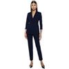 Imperial Tailleur Donna monocolour Giacca Doppiopetto e Pantaloni Slim-Fit monocolour con Piega Stirata Colore Blu Taglia L