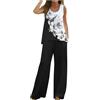 Mobanna Completo Estivo Donna Eleganti Tailleur Pantalone da - Vita Alta Completi Estivi Larghi 2 Pezzi di Pantaloni Cerimonia Confortevole Due Abiti per Matrimoni Serate Feste Comodi