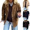 CheJooe Donne Vintage Camoscio Oversize Suit Blazer Giacche Elegante Plus Size Ecopelle Cappotti con risvolto Casual Button Coat Y2k Autunno Moda Capispalla, Marrone, XL