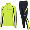 Airtracks Set da corsa termico da uomo Pro - pantaloni da corsa termici lunghi Pro + maglietta termica da corsa a maniche lunghe Pro - Caldo - Traspirante - Rifl, Nero fluo, M