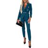 shownicer Tailleur Donna Completo Pantalone Curvy Completo Pantaloni e Giacca Tuta Due Pezzi Ufficio e Lavoro Revers Blazer Tuta Slim Fit Complete Business A Blu Scuro XS
