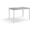 PAZZO DESIGN Tavolo fisso Augusto, Grigio Cemento, Gambe Bianche, Tavolo Cucina, Tavolo Soggiorno, Scrivania, Made in Italy, 110x68x75 cm - id_2103