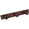 POMOLINE Appendiabiti da Parete 3 Posti Legno Pino Laccato Noce 356 X 50 X 72 MM