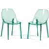 SIEDITI FUORI E DENTRO Sedie moderne in policarbonato trasparente, sedie impilabili di design per sala da pranzo e cucina trasparenti - Luce (2 Sedie, Verde)