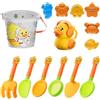 CLIUNT Giochi Spiaggia Bambini, 14 Pezzi Giocattoli da Spiaggia Set, Sabbia Giocattoli da Viaggio, con secchiello, pala, formine per sabbia, annaffiatoio per bambini ragazzi ragazze
