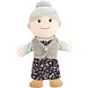 LOMTRATS Marionette a mano per bambini,Include nonno,nonna,papà,mamma,figlia,figlio con bocche aperte mobili,perfette per raccontare storie,insegnare,regali di compleanno,1Pcs