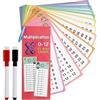 Hpbaggy Fogli Tabelline per Bambini, 1x1 Tavole da Moltiplicare per Bambini, Tavola Delle Moltiplicazioni, 0-12 Flashcard di Moltiplicazione, con 2 Penne Cancellabili, Gioco Della Moltiplicazione