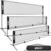 DAWOO Set di rete sportiva portatile, rete in nylon con pali (4 m) per tennis, calcio, pickleball, pallavolo per bambini, badminton, facile da installare