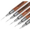 ZEOHBETY Pennelli per nail art, 5 pennelli per nail art, set di pennelli per disegnare e punteggiare le unghie, per linee lunghe, dettagli sottili, dimensioni 6/9/12/15/18mm,naturale