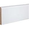 PROVISTON - Battiscopa - Profilo arrotondato - 10 x 100 x 2000 mm - Laminato MDF - Bianco - Battiscopa moderno - 10 metri