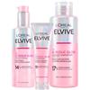 L'OREAL PARIS L'Oréal Paris Elvive Glycolic Gloss Trattamento Laminazione 5 minuti da 200ml + Siero Senza Risciacquo da 150ml + Balsamo da 150ml Set Capelli Spenti Porosi Lucentezza Intensa e Duratura - 3 Flaconi