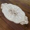 Mausouca Centrini ovali francesi retrò, eleganti tovagliette in velluto tovagliette da vaso ricamate comò sciarpa, 55 x 35 cm (champagne)