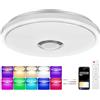 OGVDOE 60W Plafoniera LED Soffitto Dimmerabile Ø40CM Lampada da Soffitto RGB con Altoparlante Bluetooth Plafoniera LED RGB con Telecomando e Controllo APP per Bagno Soggiorno Camera da Letto