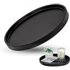 Tkxjry 25CM Vassoio Decorativo Rotondo, Vassoio Rotondo Nero, per Gioielli, Trucco, Articoli da Toeletta, Stoviglie da Cucina