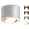 GeyouLux 3CCT Faretto da soffitto LED Dimmerabile, 5W 500LM Faretti Soffitto Interno Orientabili 30°, Ø80x50mm Alluminio, Con Modulo LED 230V Incluso, Alluminio Spazzolato 1 Pezzo