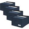 4CONVY Organizer per Armadio e Organizer Cassetti - Organizer per Vestiti, Maglioni e Pantaloni - Scatole per Armadio Rinforzate e Rigide con Ampi Scomparti - Organizer Salvaspazio - 4 Pezzi