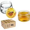 KADAX Piccoli vasetti per conserve da 250 ml, con coperchio, ermetici da regalare, mini barattoli per miele e spezie (10 pezzi, ape)