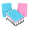 HOTUT Guanti da Bagno, 8 Pezzi Guanti per il Bagno in Velluto Corallo, Set di Guanti da Bagno per Adulti Morbidi e Assorbente, Manopole da Bagno Riutilizzabili, Guanti Struccanti per il Viso