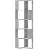VidaXL Libreria Angolare 5 Ripiani Grigio Cemento, 50x50x179 cm, Legno, libreria ad angolo, mobile porta libri
