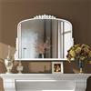 SHYFOY Specchio da Parete ad Arco | Specchio Grande Shabby Bianco Anticato | Specchio con Cornice Ideale in Camera da Letto, Soggiorno Bagno, Ingresso | 90 X 65 cm