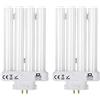 TBE LIGHTING Confezione da 2 lampadine a risparmio energetico da 27 W PLS per lampade da lettura ad alta visione GX10Q-4 Quad Tube a 4 pin