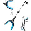 Kekoy pinza raccogli oggetti pieghevole extra lunga robusta 91 cm | bastone con pinza leggera in lega di alluminio, testa girevole a 360°, punta magnetica, per anziani e disabili, blu cielo