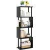 IBUYKE Librerie a Forma di S a 5 Ripiani,Libreria Verticale,Nero WBC015B | Libreria Angolare Moderno Scaffali Espositivi Libreria da parete per Soggiorno Camera Da Letto Ufficio