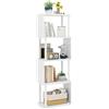 IBUYKE Librerie a Forma di S a 5 Ripiani,Libreria Verticale,MBianco WBC015W | Libreria Angolare Moderno Scaffali Espositivi Libreria da parete per Soggiorno Camera Da Letto Ufficio