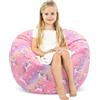 decalsweet Grande Poltrona a Sacco per Bambini con Cerniera, Pieghevole Sedia Sacchetto Sacco di Fagioli per Animali di Peluche per Ragazzi Ragazze Indoor Outdoor (No Filling), Unicorno Gradiente