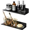 SAYAYO Mensole da Muro Nero Mensola Bagno Scaffale Decorativi Mensola Sospesa da Parete, 2 Pezzi Mensole da Parete per Cucina, Bagno, Soggiorno, Studio, 30 CM