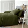 Catherine Lansfield Set copripiumino king size con federe, in cotone spazzolato, colore: verde