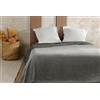 LINDER Copriletto in velluto goffrato, 240 x 260 cm, colore: grigio