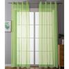 Gardinenbox Set di 2 tende trasparenti Uni, 145 x 140 cm, colore: verde mela, con occhielli e chiusura senza piombo, per soggiorno, 20332-cn2