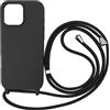 Ququcheng Cover Compatible con iPhone 16 Pro Max(6.9),Cellulare Girocollo Custodia con Cordino TPU corda Silicone Case Bumper per iPhone 16 Pro Max(6.9) Custodia-Nero